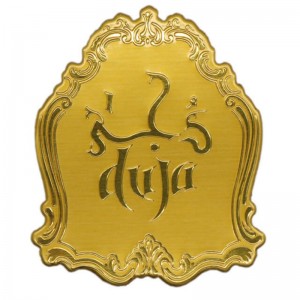 Металлический золотой анодированный индивидуальный алюминиевый парфюмерный стикер